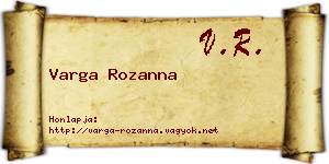 Varga Rozanna névjegykártya